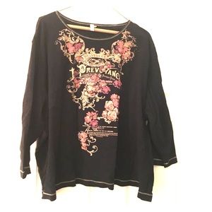 Size 5X long sleeve black top